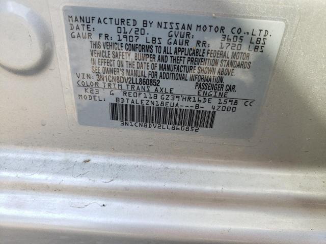 Photo 10 from auction – 2020 NISSAN VERSA S with VIN 3N1CN8DV2LL860852