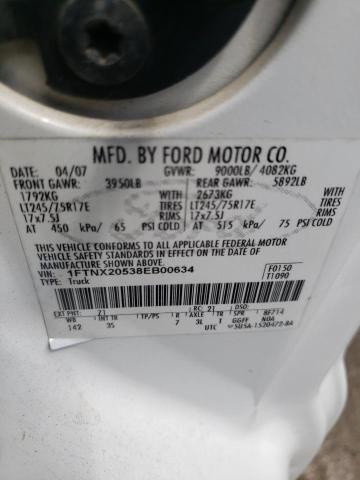 Photo 10 from auction – 2008 FORD F250 SUPER with VIN 1FTNX20538EB00634