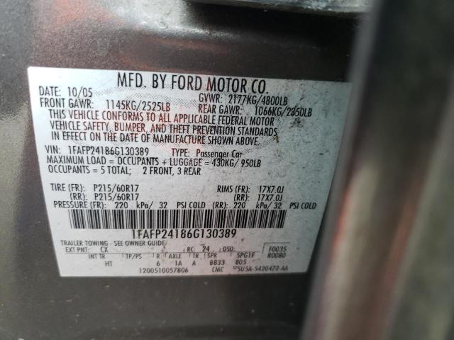 Photo 10 from auction – 2006 FORD FIVE HUNDR with VIN 1FAFP24186G130389