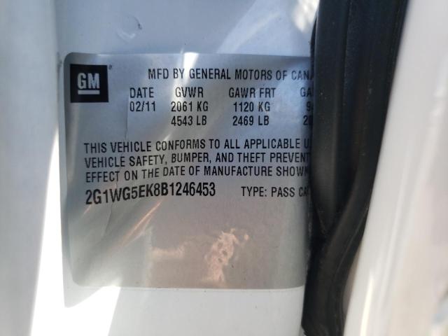 Photo 10 from auction – 2011 CHEVROLET IMPALA LT with VIN 2G1WG5EK8B1246453