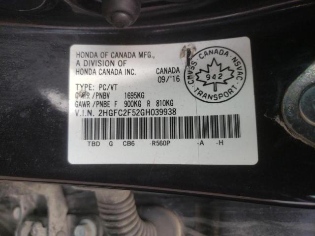 Photo 10 from auction – 2016 HONDA CIVIC LX with VIN 2HGFC2F52GH039938