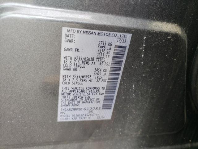 Photo 10 from auction – 2016 NISSAN PATHFINDER with VIN 5N1AR2MNXGC612285