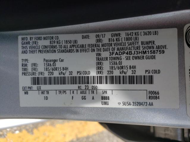 Photo 10 from auction – 2017 FORD FIESTA SE with VIN 3FADP4BJ3HM158759