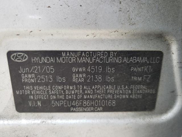 Photo 10 from auction – 2006 HYUNDAI SONATA GLS with VIN 5NPEU46F86H010168