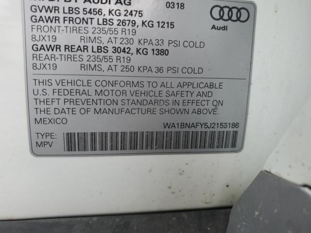 Photo 10 from auction – 2018 AUDI Q5 PREMIUM with VIN WA1BNAFY5J2155186