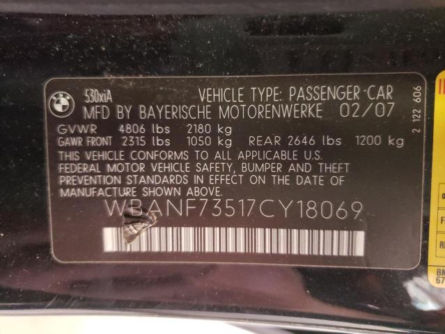 Photo 10 from auction – 2007 BMW 530 XI with VIN WBANF73517CY18069