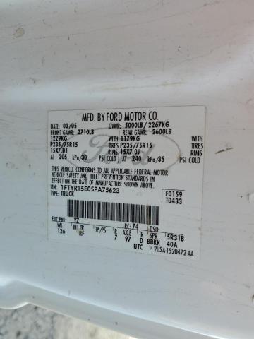 Photo 10 from auction – 2005 FORD RANGER SUP with VIN 1FTYR15E05PA75623
