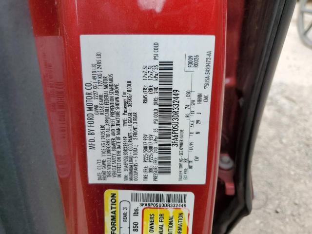 Photo 10 from auction – 2013 FORD FUSION TIT with VIN 3FA6P0SU3DR332449