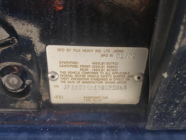 Photo 10 from auction – 2002 SUBARU IMPREZA WR with VIN JF1GD29612G523565