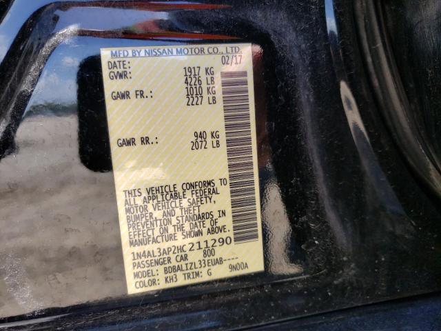 Photo 10 from auction – 2017 NISSAN ALTIMA 2.5 with VIN 1N4AL3AP2HC211290