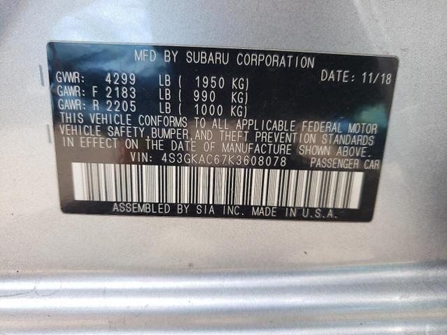 Photo 10 from auction – 2019 SUBARU IMPREZA PR with VIN 4S3GKAC67K3608078