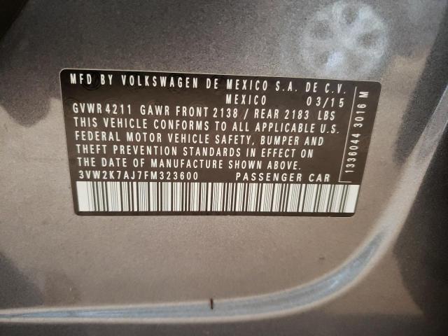 Photo 10 from auction – 2015 VOLKSWAGEN JETTA BASE with VIN 3VW2K7AJ7FM323600