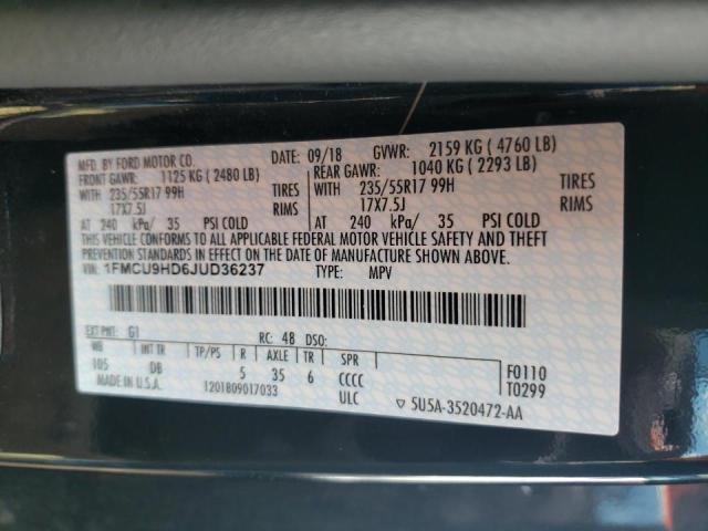 Photo 10 from auction – 2018 FORD ESCAPE SEL with VIN 1FMCU9HD6JUD36237
