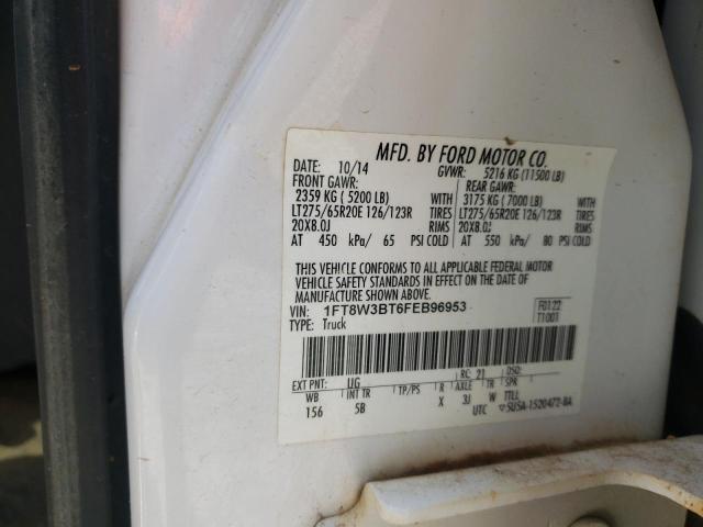 Photo 10 from auction – 2015 FORD F350 SUPER with VIN 1FT8W3BT6FEB96953