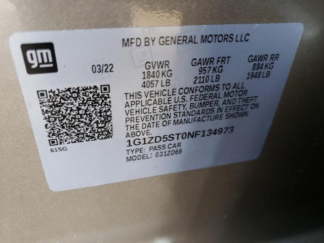 Photo 10 from auction – 2022 CHEVROLET MALIBU LT with VIN 1G1ZD5ST0NF134973