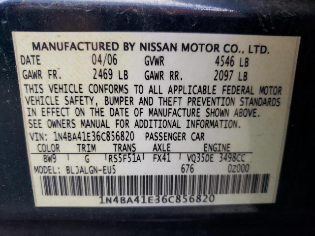 Photo 10 from auction – 2004 NISSAN MAXIMA SE with VIN 1N4BA41E36C856820