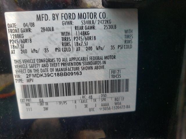 Photo 10 from auction – 2008 FORD EDGE LIMIT with VIN 2FMDK39C18BB09163
