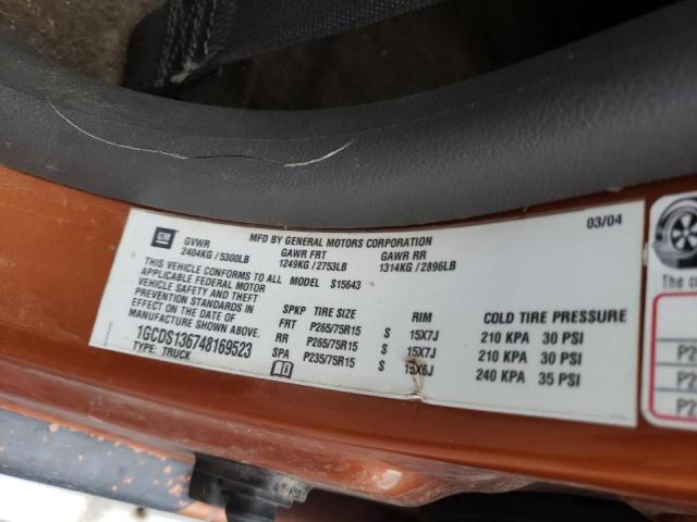 Photo 10 from auction – 2004 CHEVROLET COLORADO with VIN 1GCDS136748169523