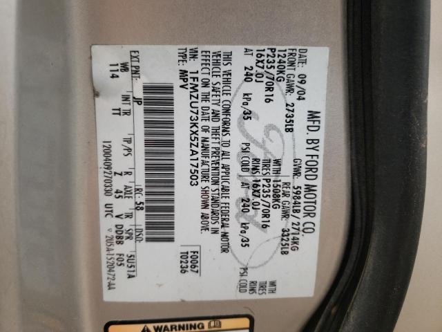 Photo 10 from auction – 2005 FORD EXPLORER X with VIN 1FMZU73KX5ZA17503