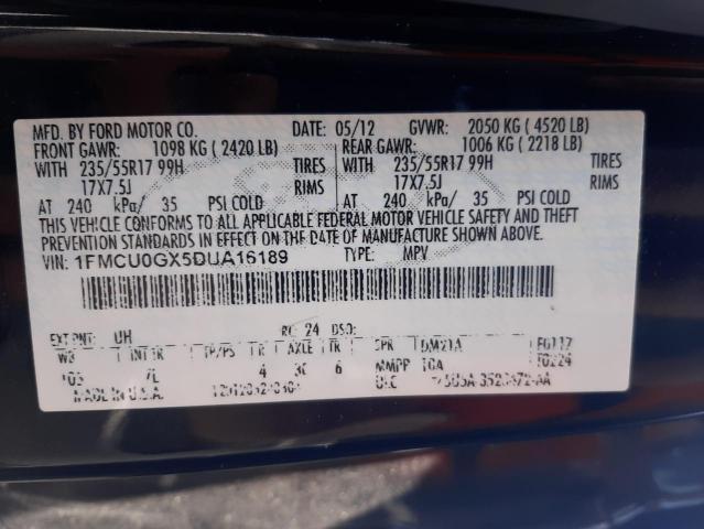 Photo 10 from auction – 2013 FORD ESCAPE SE with VIN 1FMCU0GX5DUA16189