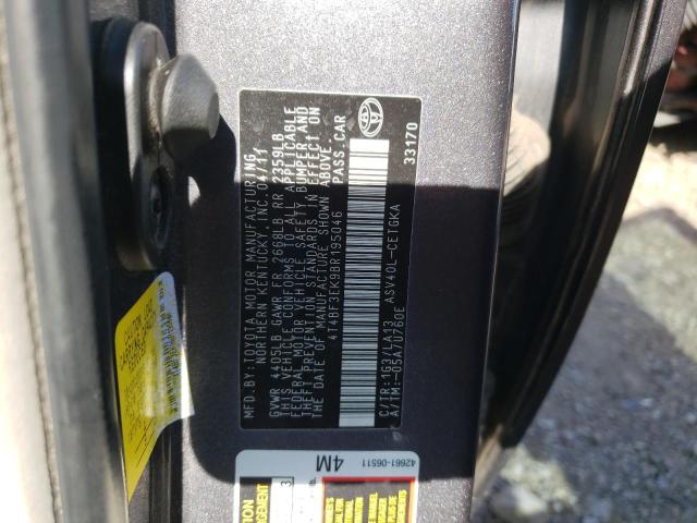 Фото 10 с аукциона – 2011 TOYOTA CAMRY BASE с VIN 4T4BF3EK9BR195046