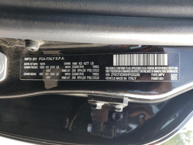 Photo 10 from auction – 2017 FIAT 500X LOUNG with VIN ZFBCFXDB0HP520298