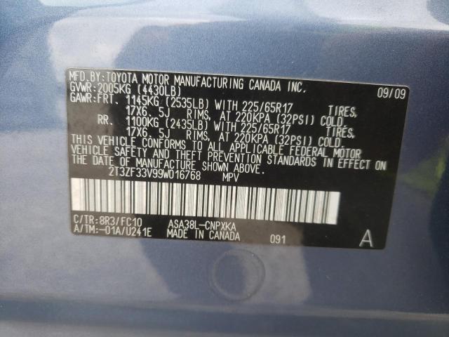 Photo 10 from auction – 2009 TOYOTA RAV4 with VIN 2T3ZF33V99W016768