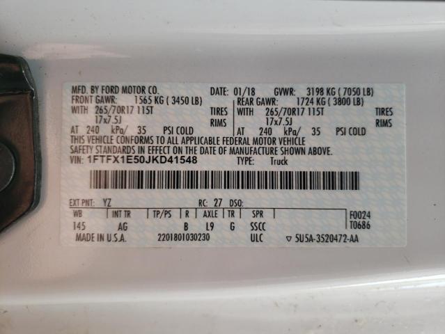 Photo 10 from auction – 2018 FORD F150 SUPER with VIN 1FTFX1E50JKD41548