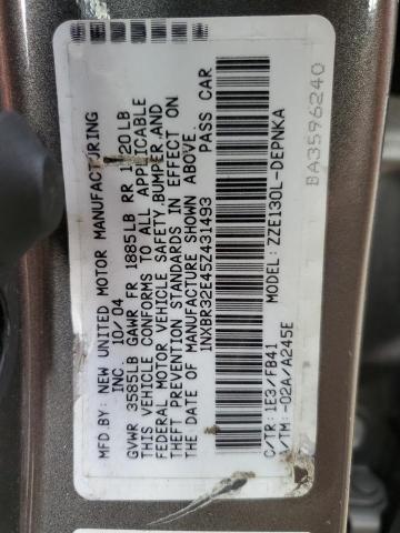 Photo 10 from auction – 2005 TOYOTA COROLLA with VIN 1NXBR32E45Z431493