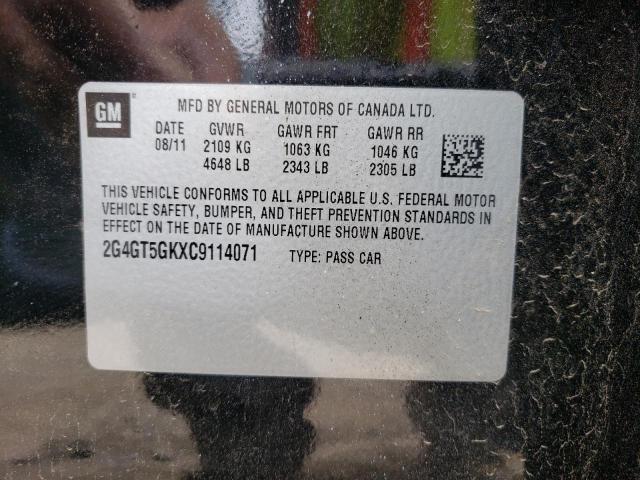 Photo 10 from auction – 2012 BUICK REGAL PREM with VIN 2G4GT5GKXC9114071