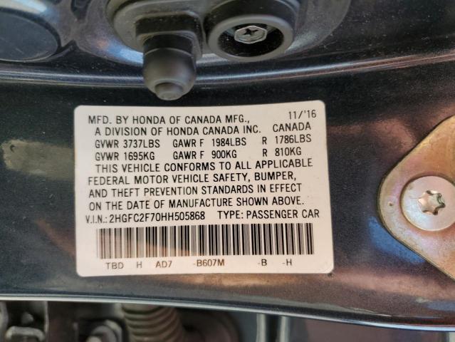 Photo 10 from auction – 2017 HONDA CIVIC EX with VIN 2HGFC2F70HH505868