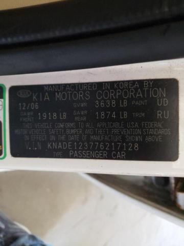 Photo 10 from auction – 2007 KIA RIO BASE with VIN KNADE123776217128