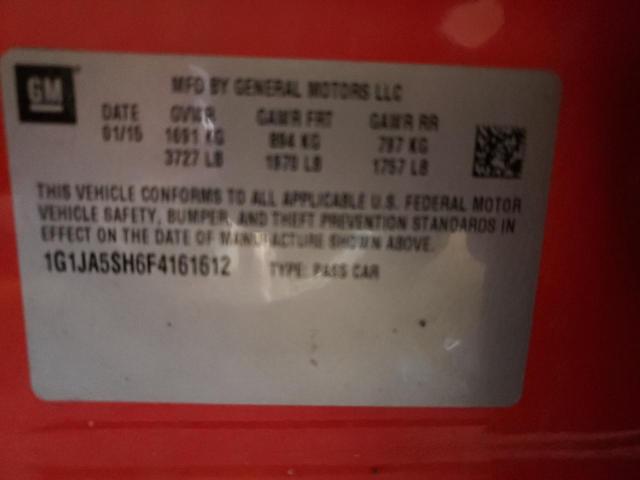 Photo 10 from auction – 2015 CHEVROLET SONIC LS with VIN 1G1JA5SH6F4161612