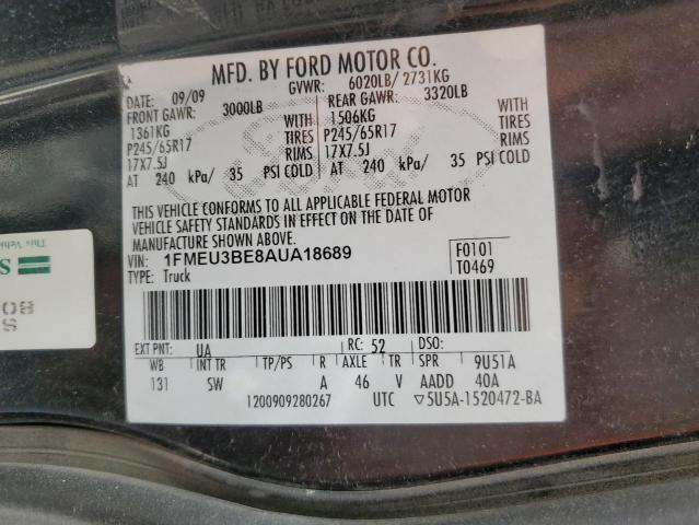 Photo 10 from auction – 2010 FORD EXPLORER S with VIN 1FMEU3BE8AUA18689