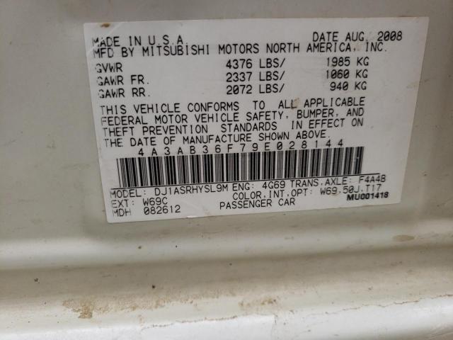 Photo 10 from auction – 2009 MITSUBISHI GALANT ES with VIN 4A3AB36F79E028144