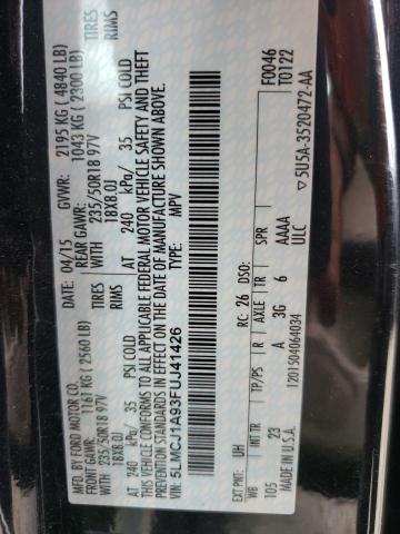 Photo 10 from auction – 2015 LINCOLN MKC with VIN 5LMCJ1A93FUJ41426