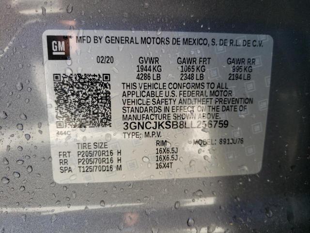 Photo 10 from auction – 2020 CHEVROLET TRAX LS with VIN 3GNCJKSB8LL256759