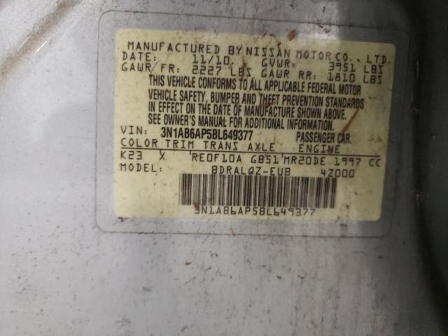 Photo 10 from auction – 2011 NISSAN SENTRA 2.0 with VIN 3N1AB6AP5BL649377