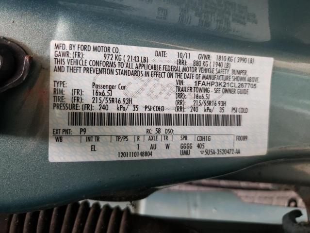 Photo 10 from auction – 2012 FORD FOCUS SE with VIN 1FAHP3K21CL267705