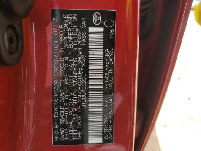Photo 10 from auction – 2013 TOYOTA COROLLA BA with VIN JTDBU4EE2DJ119449