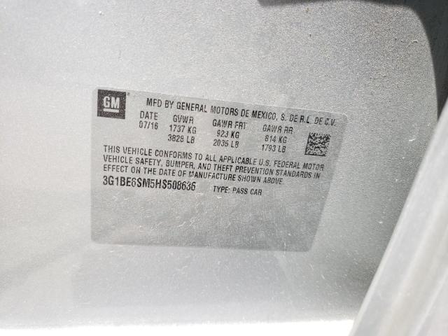 Photo 10 from auction – 2017 CHEVROLET CRUZE LT with VIN 3G1BE6SM5HS508636