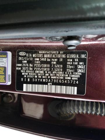 Photo 10 from auction – 2014 KIA SORENTO SX with VIN 5XYKWDA79EG545724