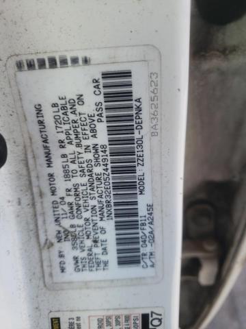Photo 10 from auction – 2005 TOYOTA COROLLA CE with VIN 1NXBR32E05Z449148