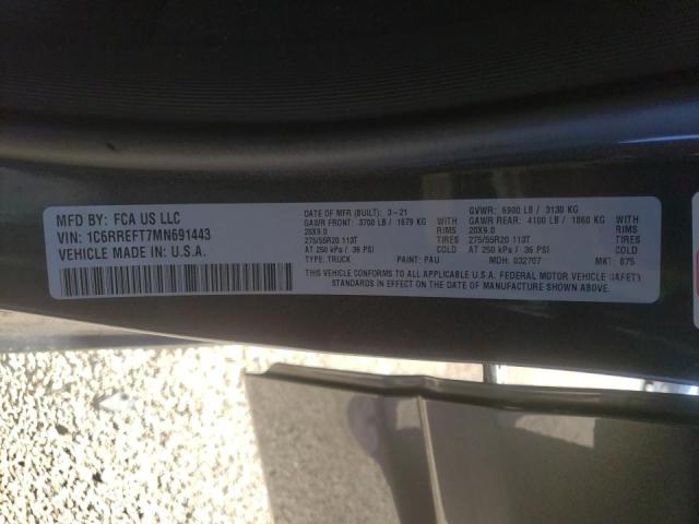 Photo 10 from auction – 2021 RAM 1500 BIG H with VIN 1C6RREFT7MN691443
