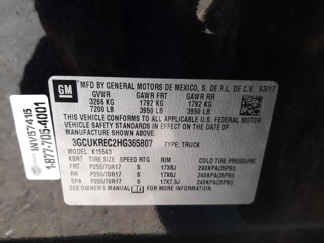 Photo 10 from auction – 2017 CHEVROLET SILVERADO with VIN 3GCUKREC2HG365807