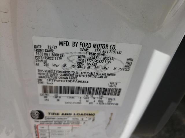 Photo 10 from auction – 2013 FORD F150 SUPER with VIN 1FTFW1CT0DFA90354