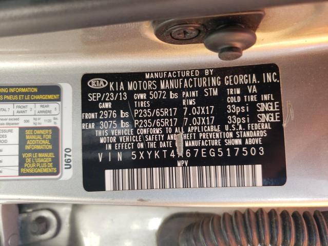 Photo 10 from auction – 2014 KIA SORENTO LX with VIN 5XYKT4A67EG517503