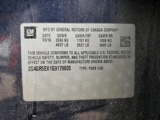 Photo 10 from auction – 2016 BUICK REGAL PREM with VIN 2G4GR5EX1G9179605