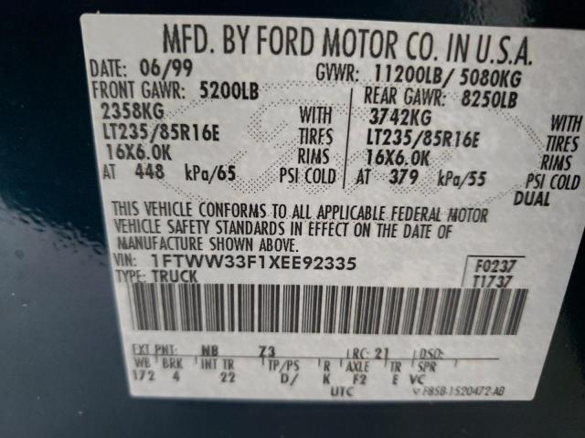 Photo 10 from auction – 1999 FORD F350 SUPER with VIN 1FTWW33F1XEE92335