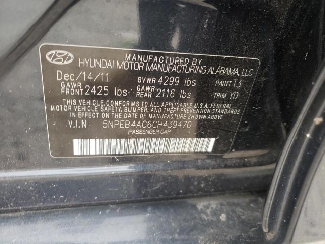 Photo 10 from auction – 2012 HYUNDAI SONATA GLS with VIN 5NPEB4AC6CH439470
